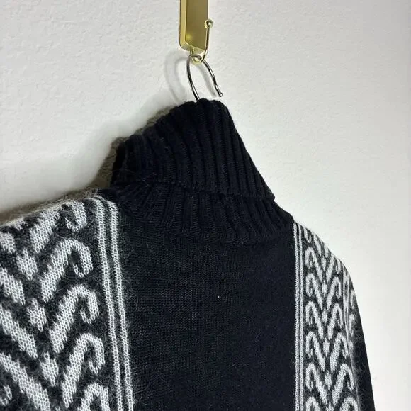 N°21 Jacquard Mohair Cropped High Low Black and White Sweater S - Picture 8 of 10